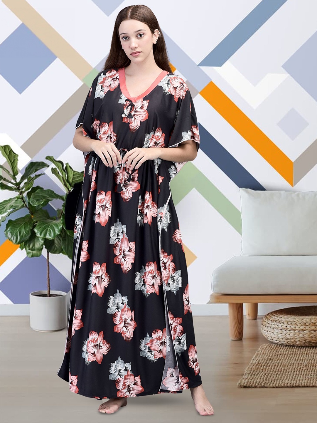 

Noty Printed Maxi Nightdress, Red