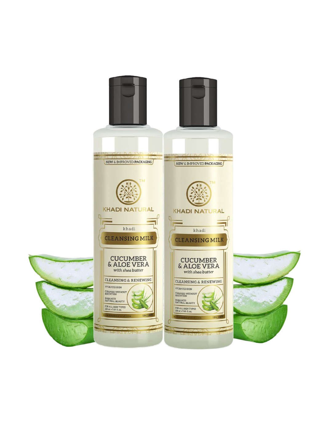 

Khadi Natural Set Of 2 Cucumber & Aloe Vera Cleansing Milk - 210ml Each, White