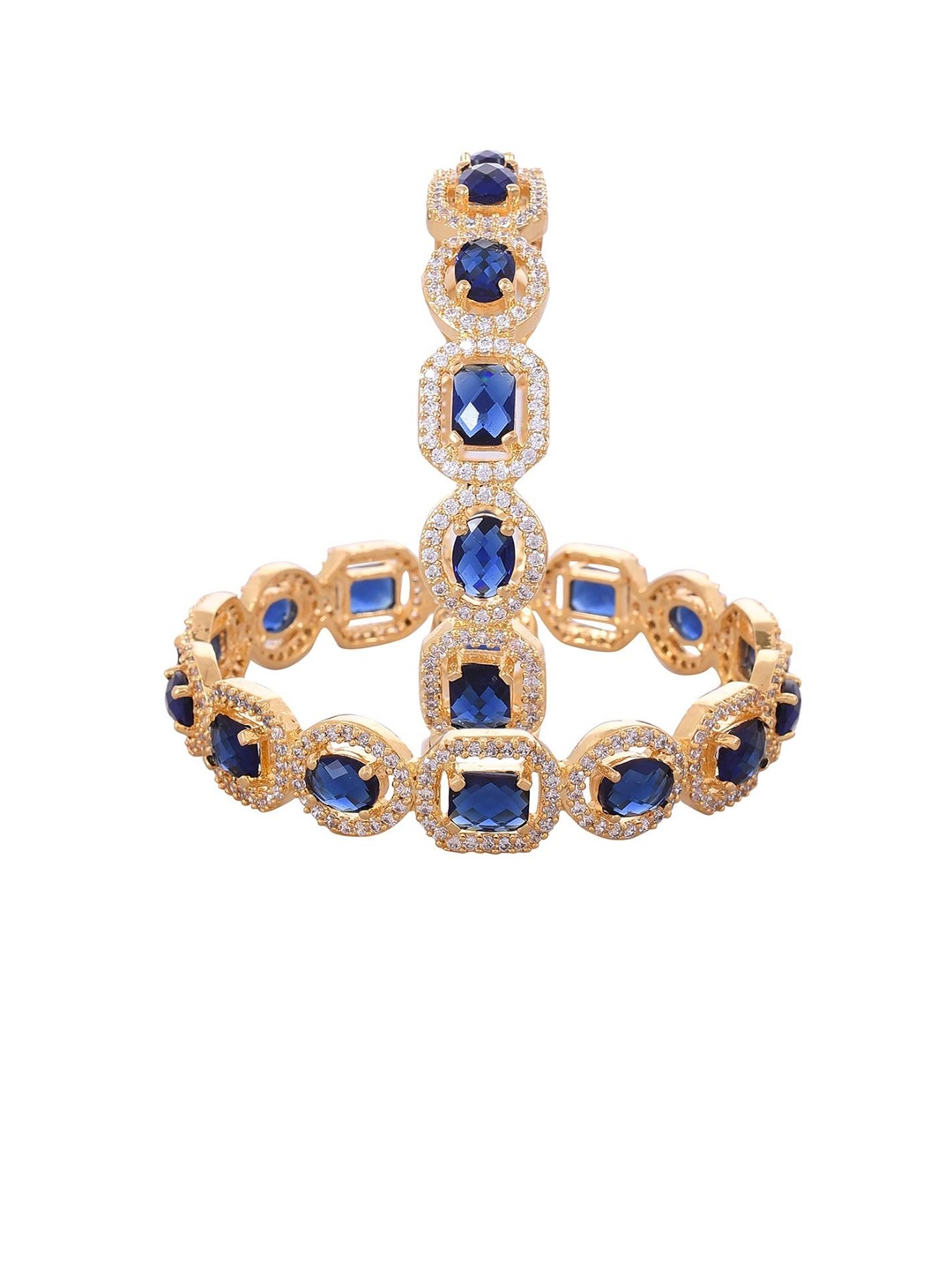 

RATNAVALI JEWELS Set Of 2 Gold Plated American Diamond Studded Bangles