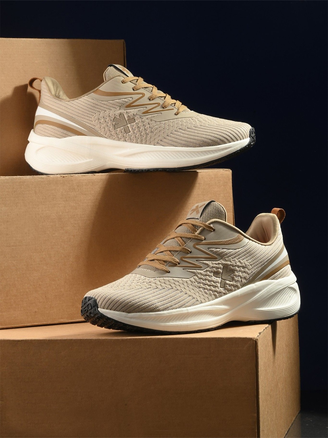 

HRX by Hrithik Roshan Men Mesh Running Non-Marking Shoes, Beige