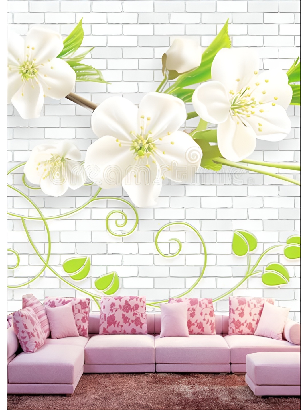 

Aura White & Green Printed Self-Adhesive Wall Sicker