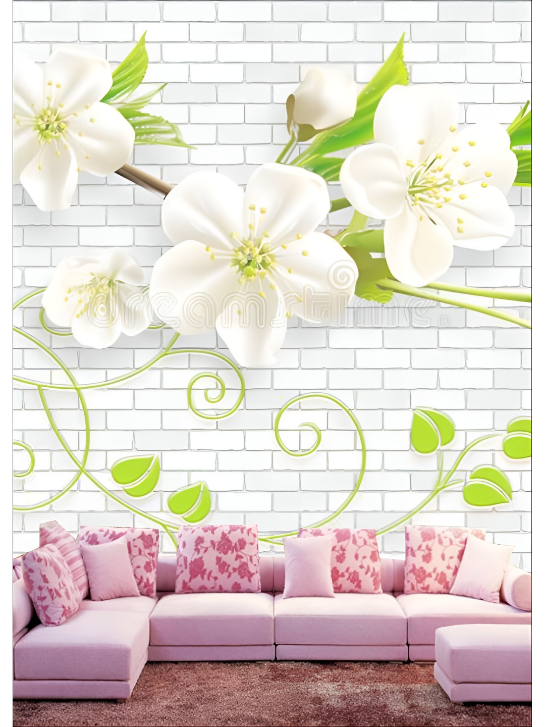 

Aura White & Green Abstract Self-Adhesive Wall Sticker