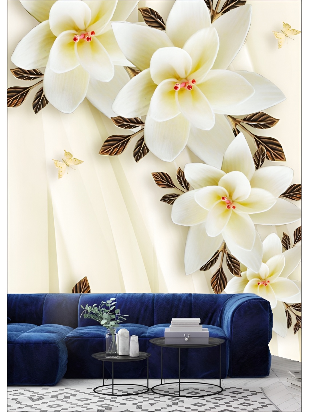 

Aura Cream & Yellow 3D Printed Self Adhesive Wall Sticker