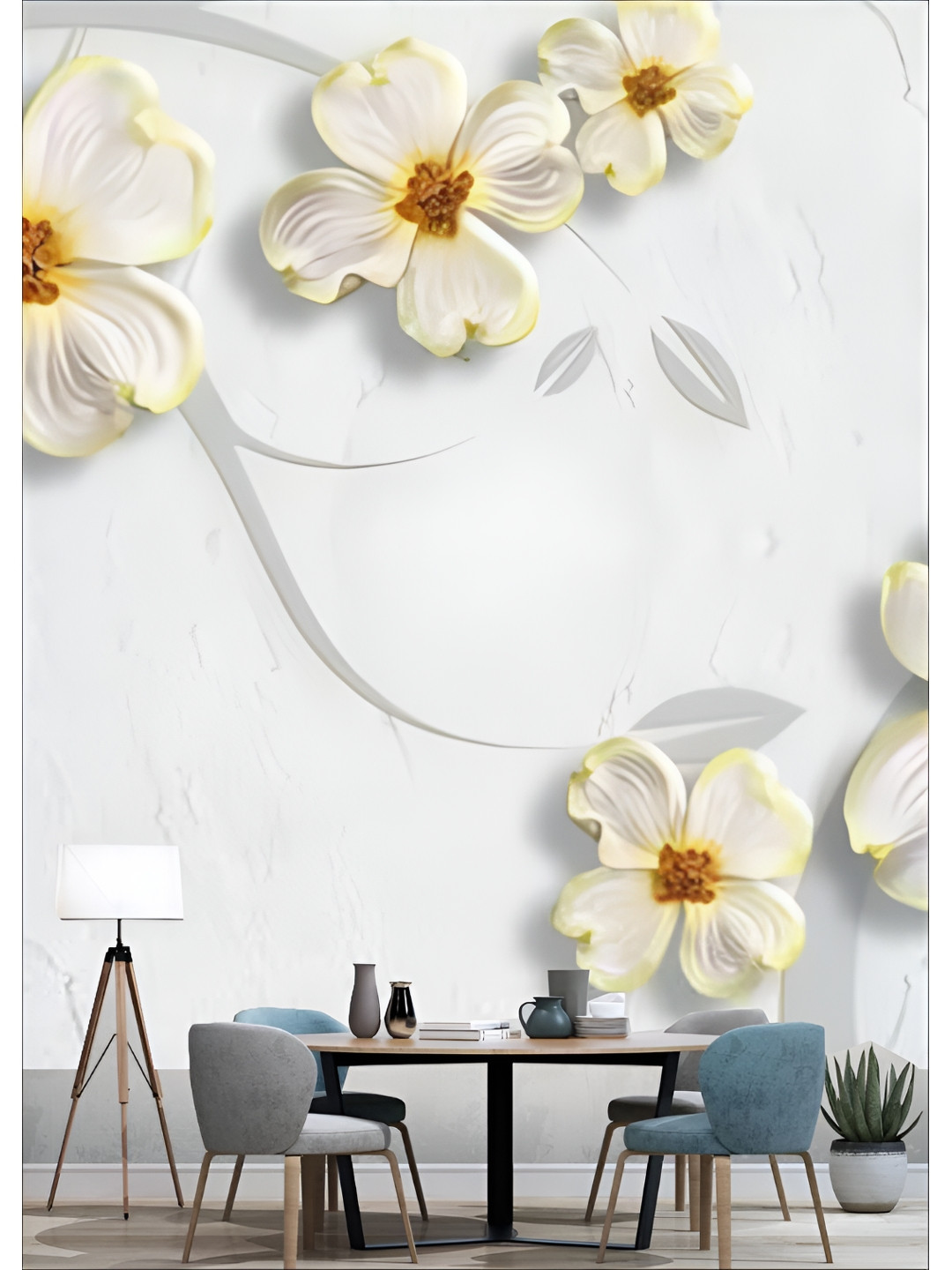 

Aura White & Yellow Printed Self-Adhesive Wall Sicker