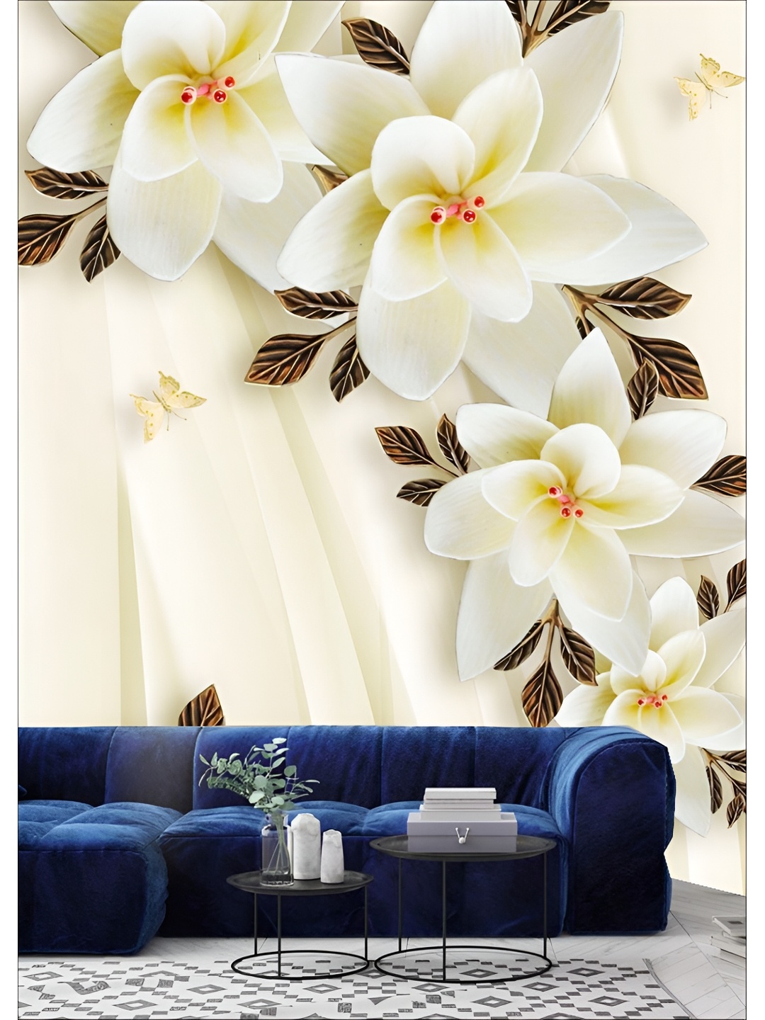 

Aura Cream-Colored & Brown Printed Self-Adhesive Wall Sicker