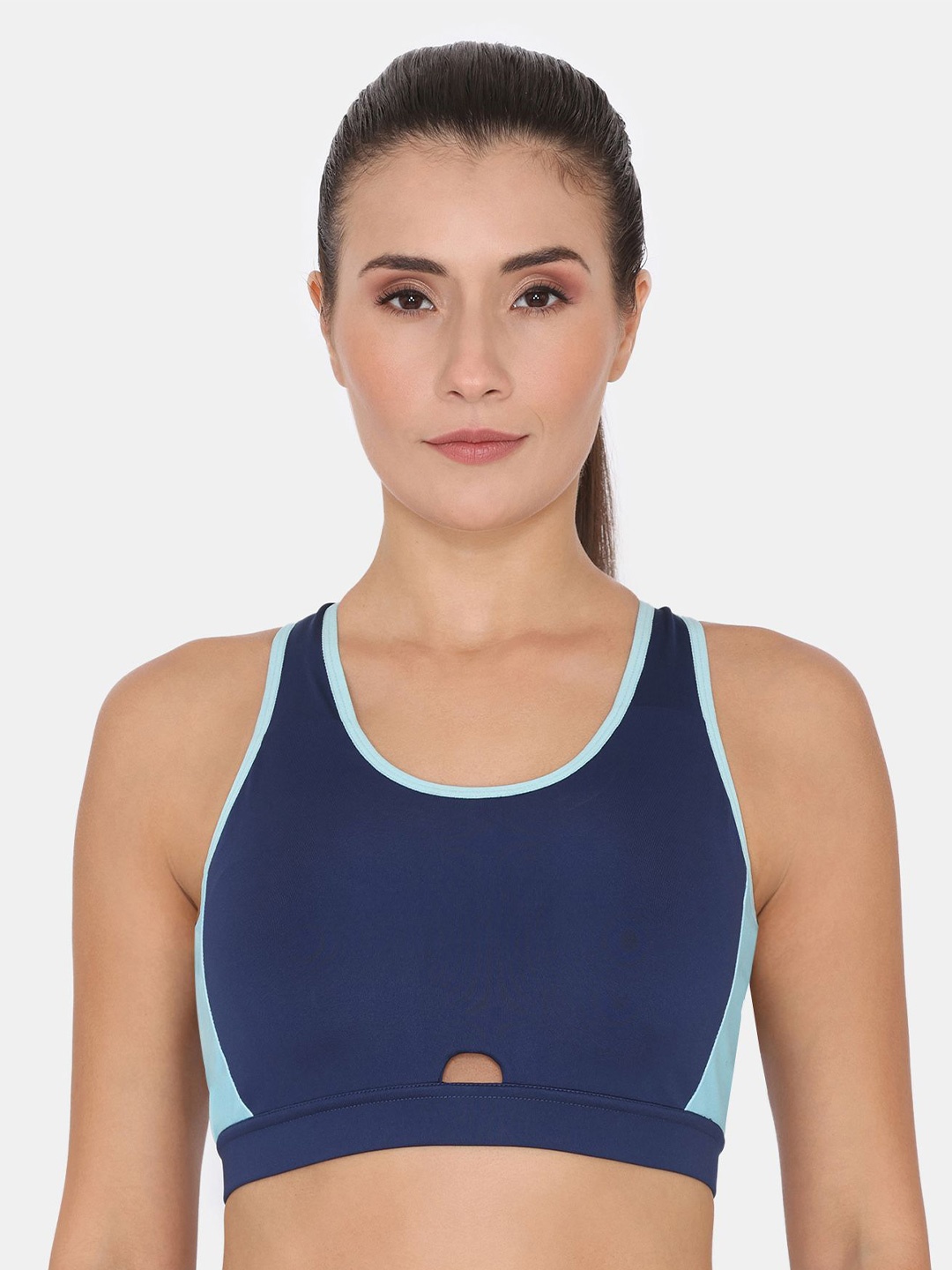

Zelocity by Zivame Women Full Coverage Lightly Padded Workout Bra, Blue
