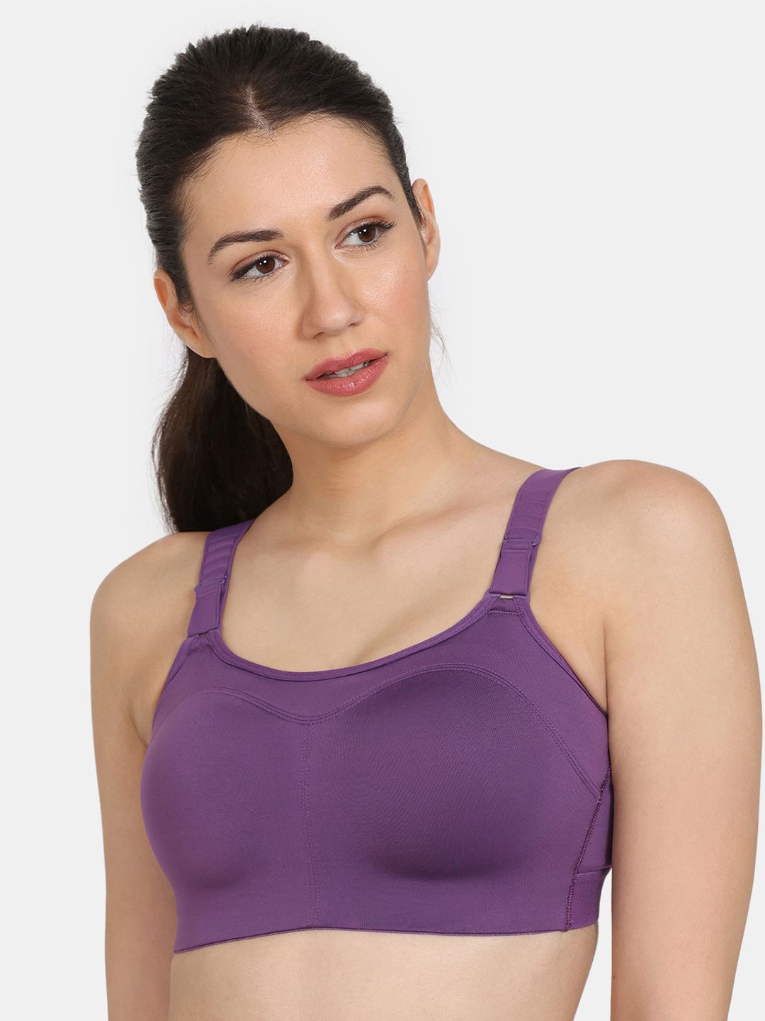 

Zelocity by Zivame Women Full Coverage Lightly Padded Workout Bra, Purple