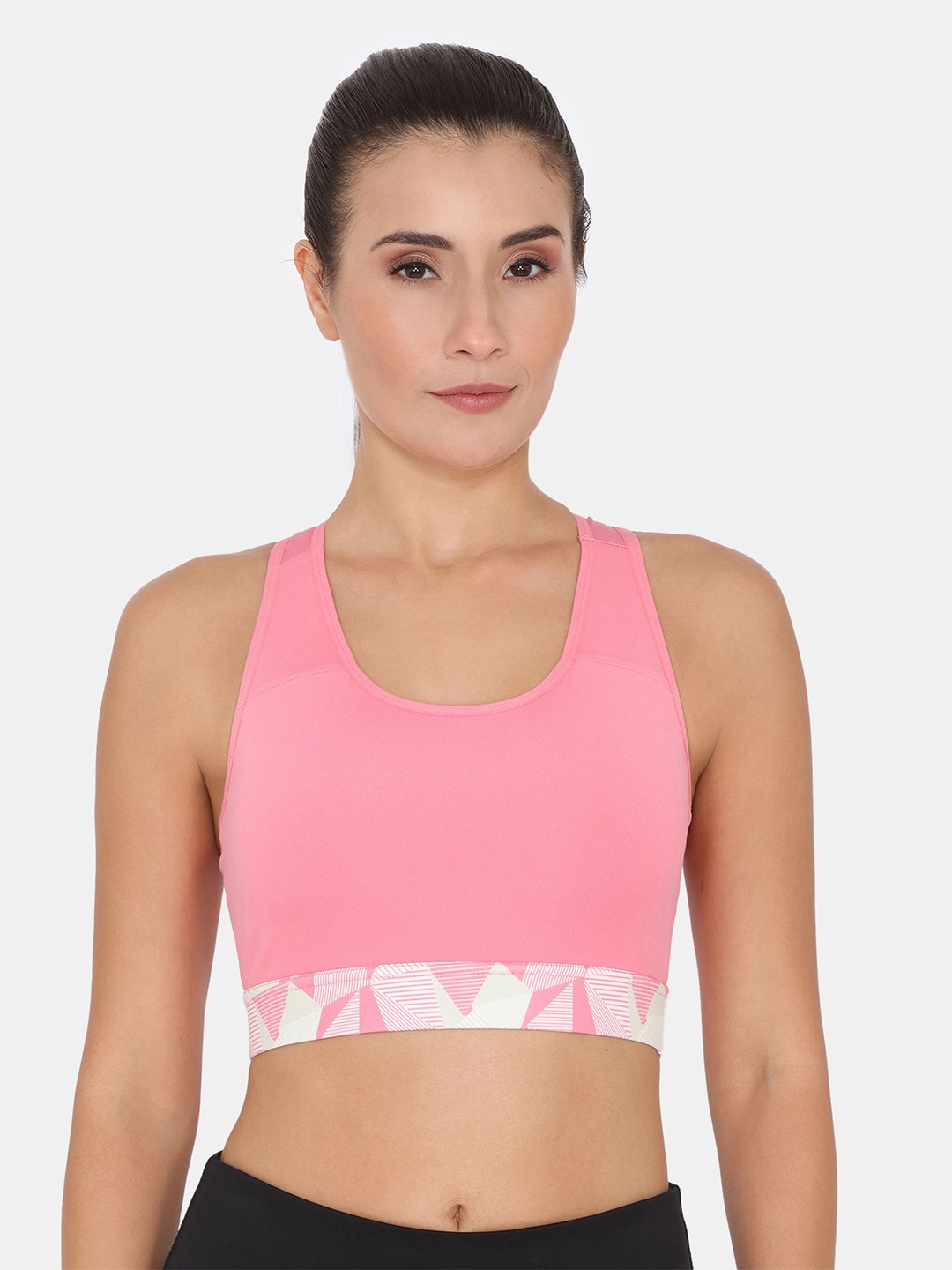 

Zelocity by Zivame Women Full Coverage Lightly Padded Workout Bra, Pink