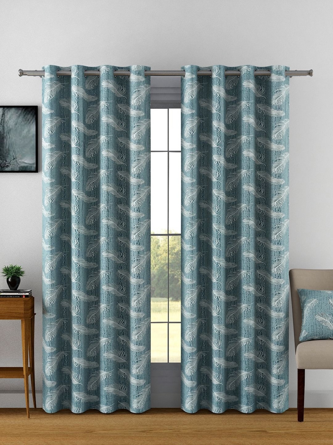

Aura Green & White 2 Pieces Ethnic Motifs Printed Door Curtains