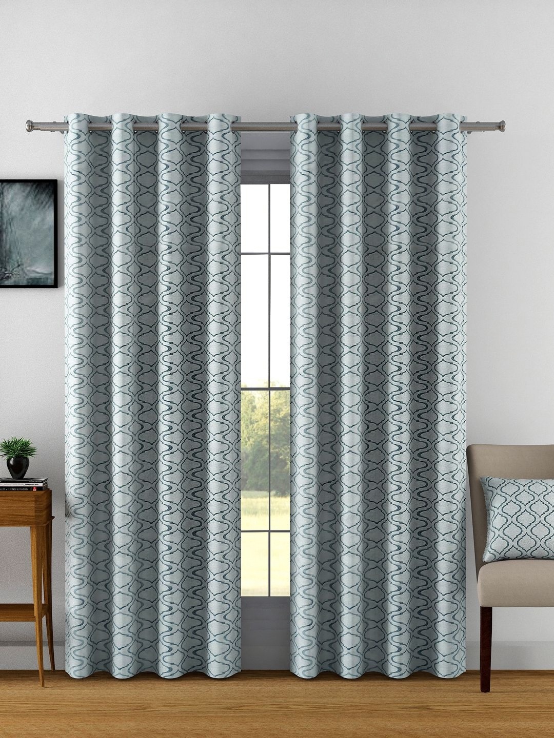 

Aura Grey Set of 2 Long Door Curtain