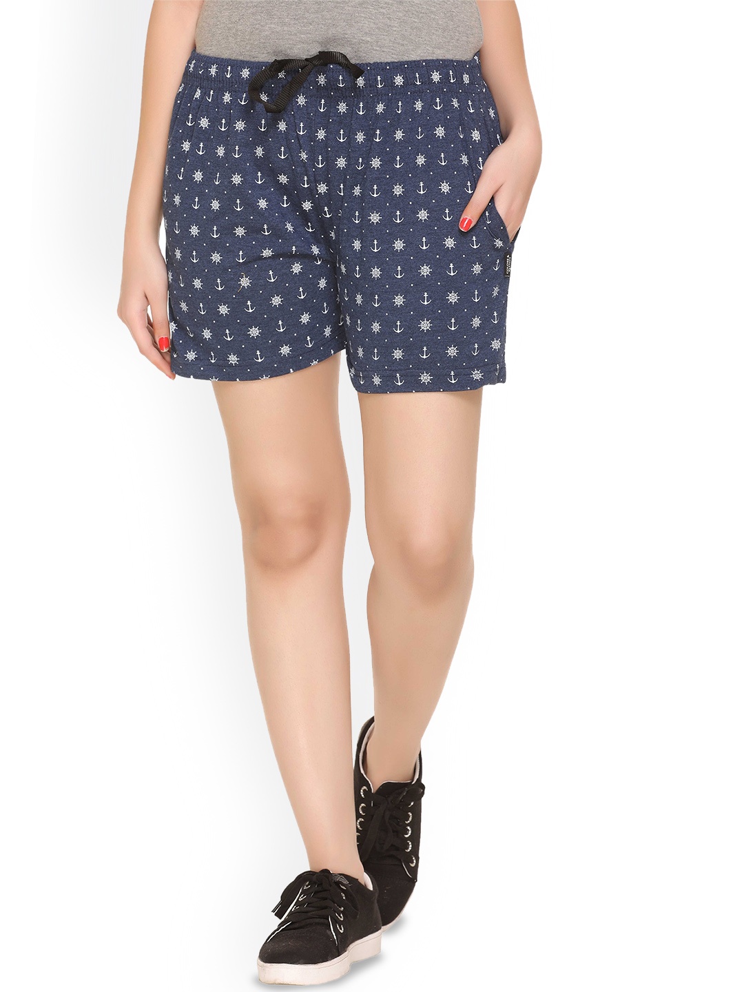 

Colors and Blends Women Printed Training or Gym Shorts, Blue