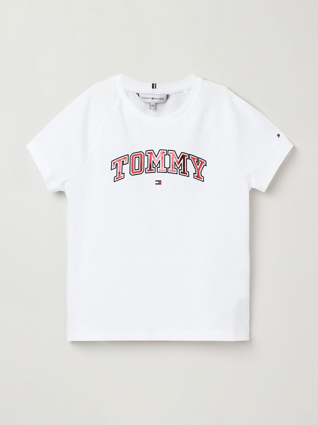 

Tommy Hilfiger Girls Typography Printed Round Neck T-shirt, White