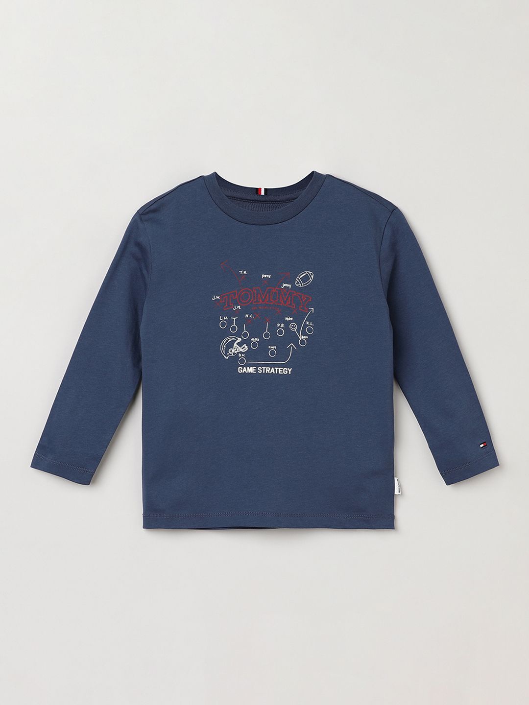 

Tommy Hilfiger Boys Typography Printed Cotton T-shirt, Blue