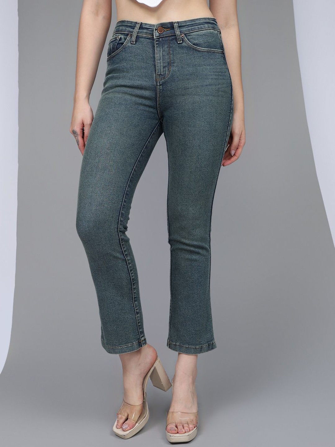 

Xpose Women Comfort Bootcut High-Rise Light Fade Stretchable Jeans, Blue