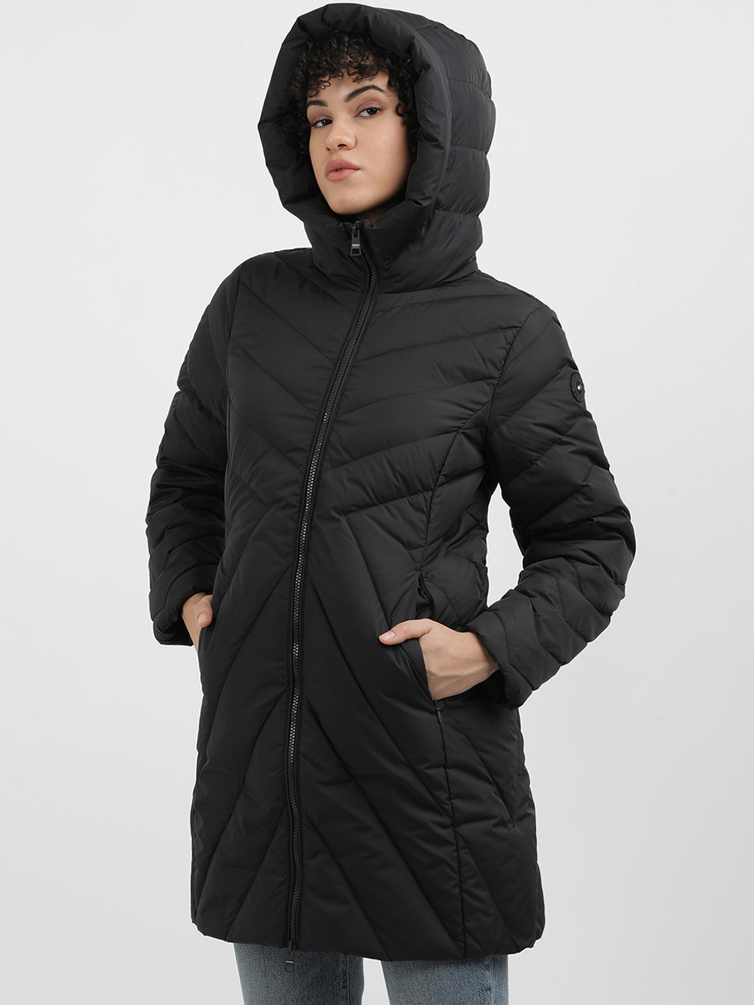 

Tommy Hilfiger Women winter Longline Parka Jacket, Black