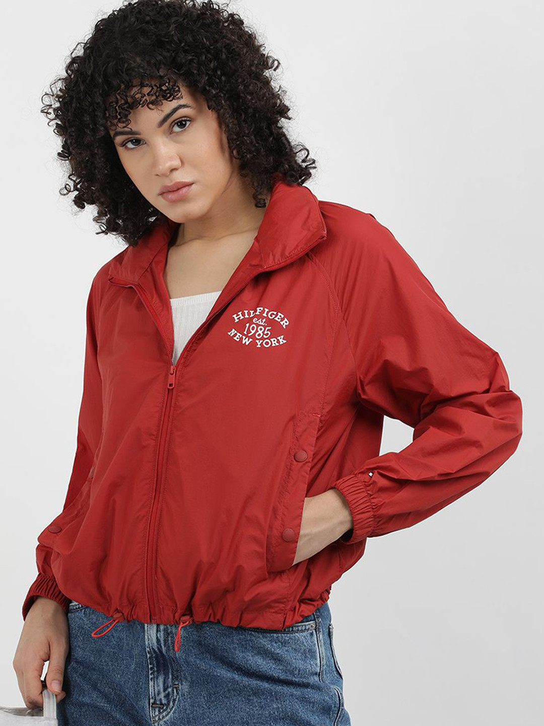 

Tommy Hilfiger Women Crop Sporty Jacket, Red