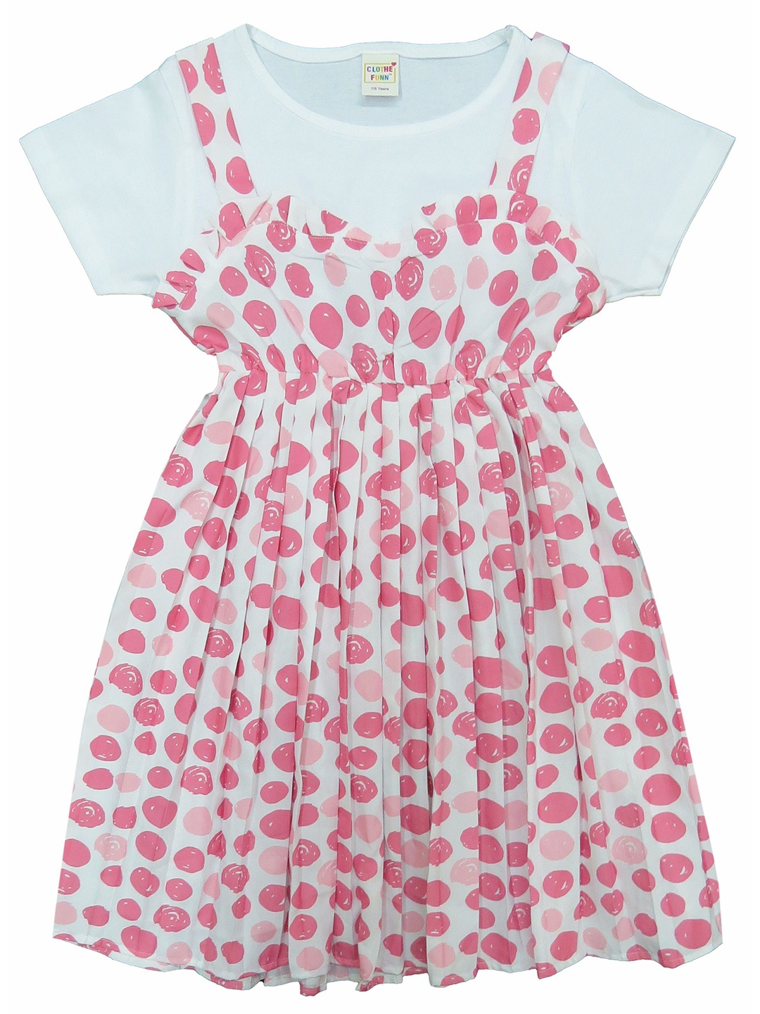 

Clothe Funn Round Neck Fit & Flare Belted Dress, Pink