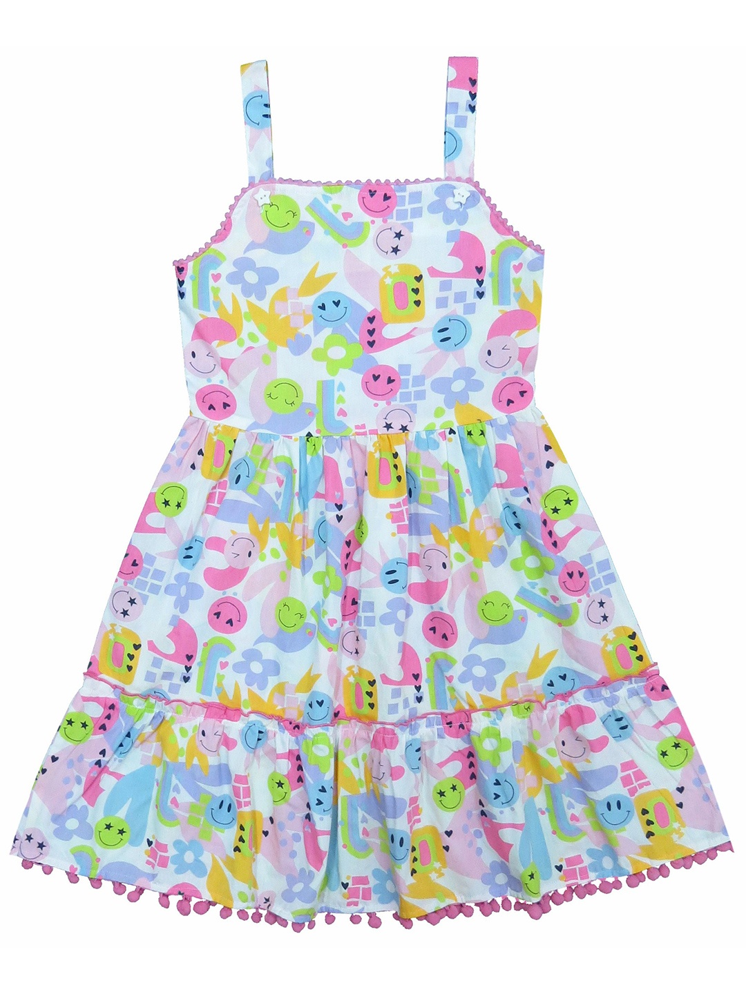 

Clothe Funn Square neck Shoulder Strap Fit & Flare Dress, White