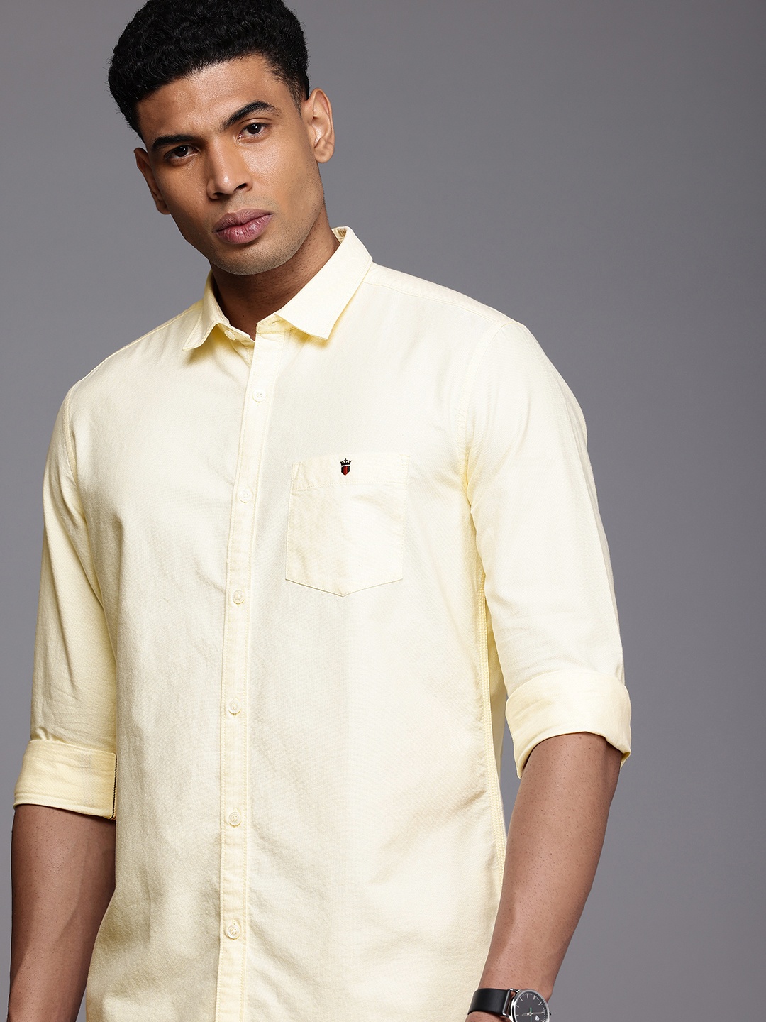 

Louis Philippe Jeans Pure Cotton Slim Fit Casual Shirt, Yellow