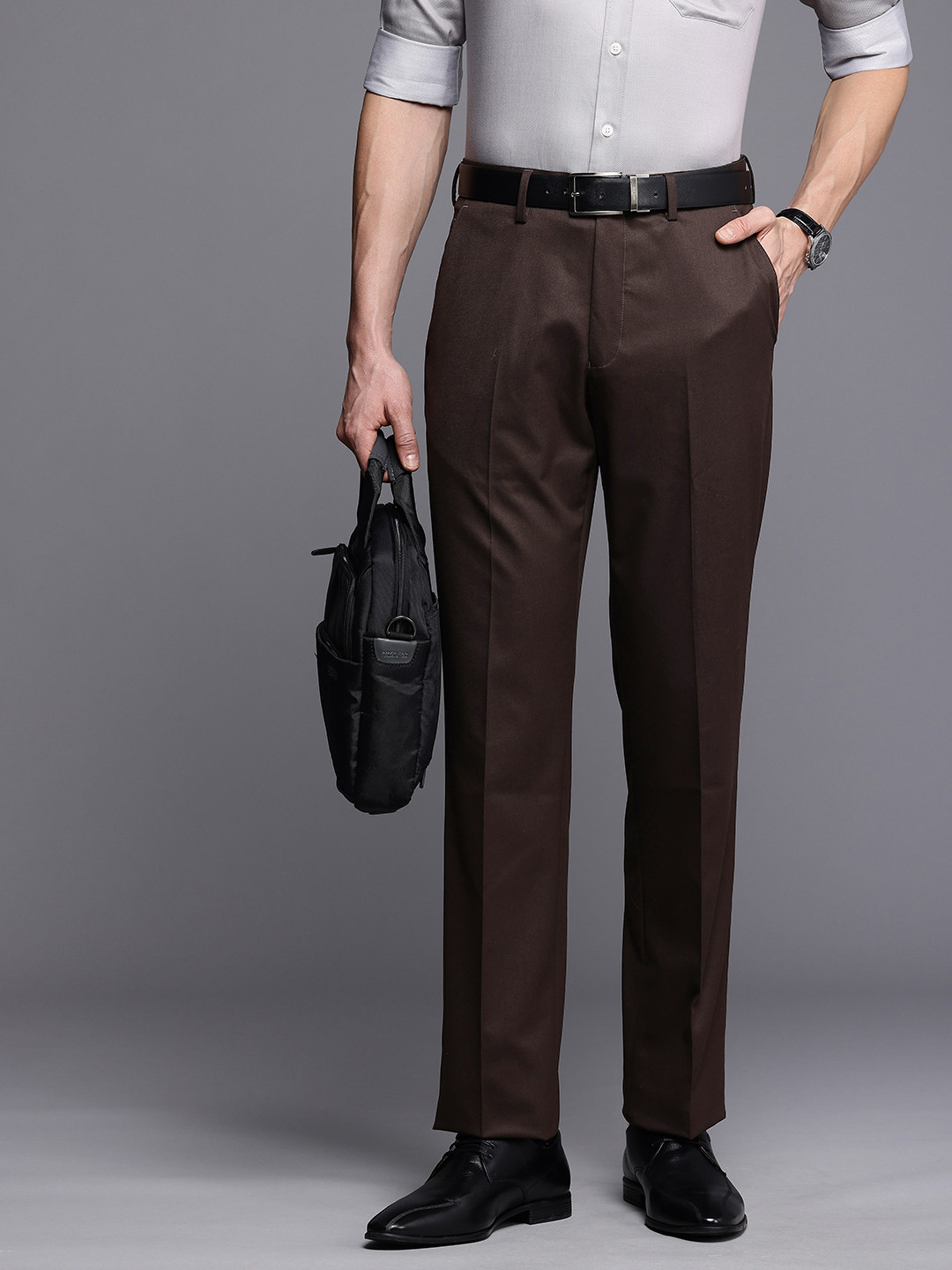 

Louis Philippe Men Formal Trousers, Brown