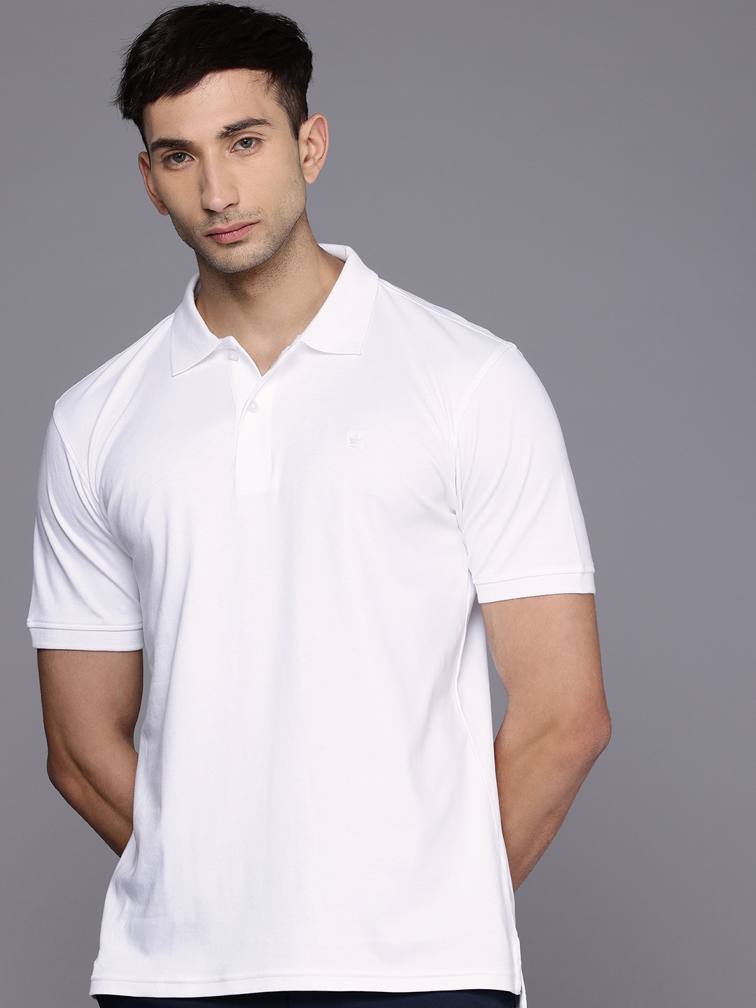 

Louis Philippe Polo Collar Pure Cotton T-shirt, White