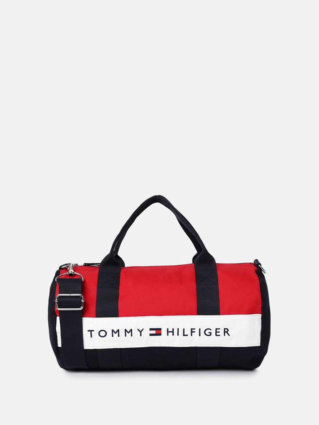 

Tommy Hilfiger Printed Swagger Handheld Bag with Cut Work, Black