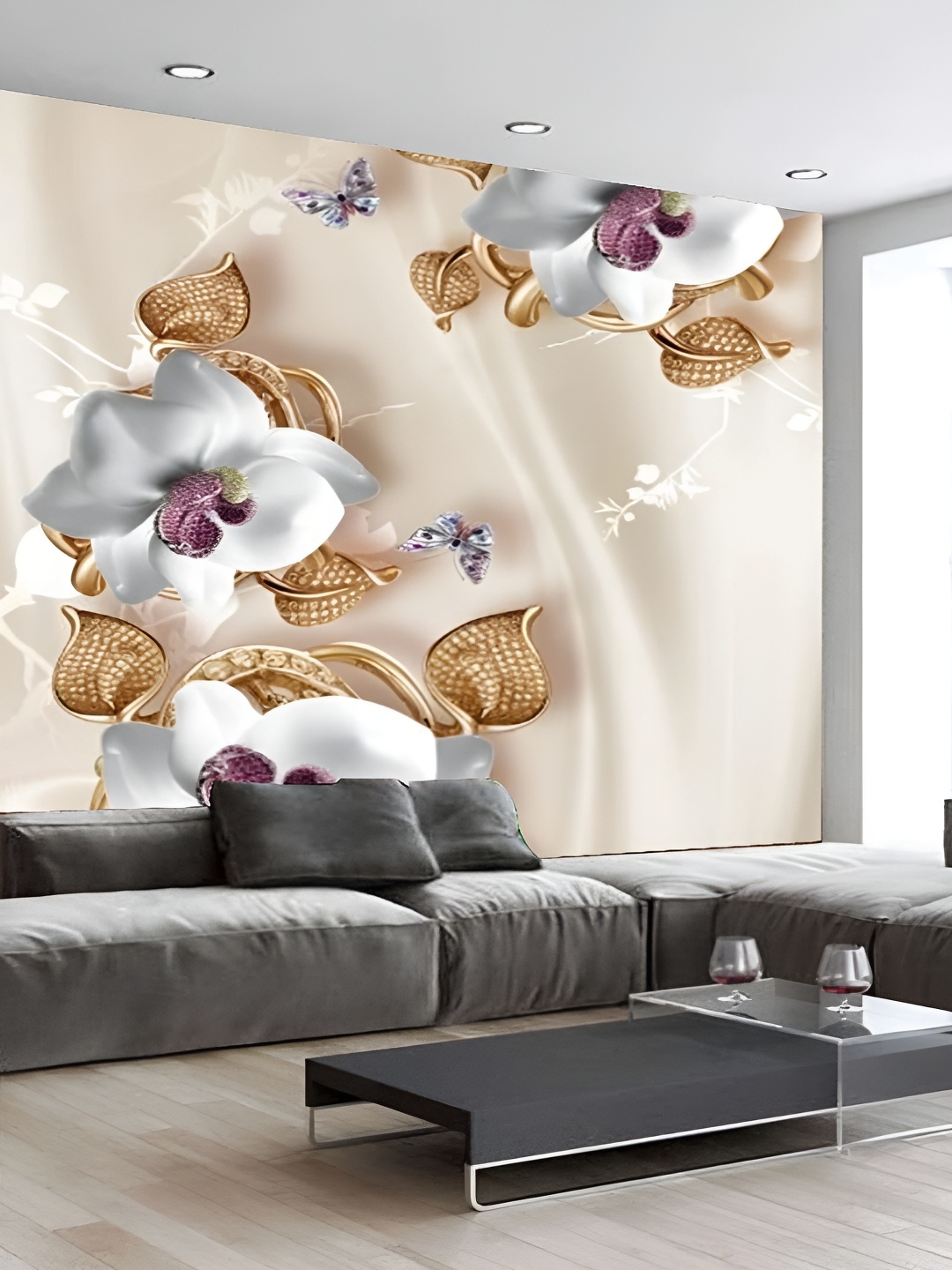 

Aura Cream & White 3D Printed Self Adhesive Wall Sticker
