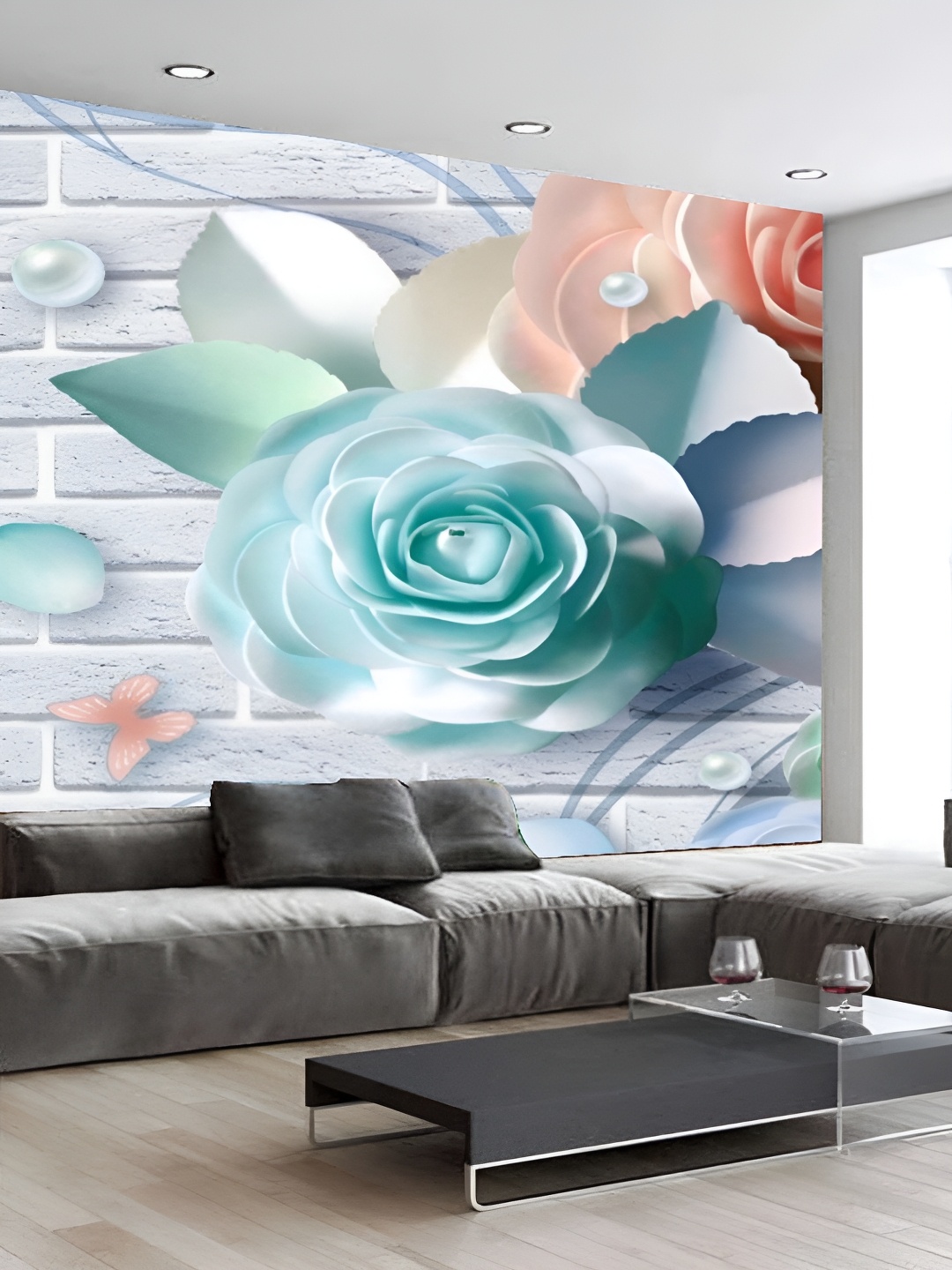 

Aura White & Blue 3D Printed Self Adhesive Wall Sticker