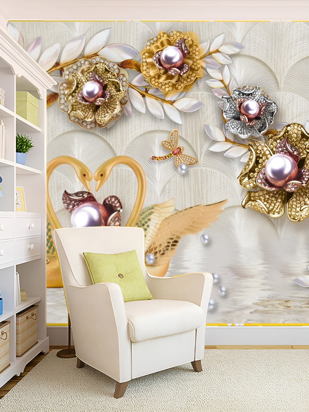 

Aura White & Brown 3D Printed Self Adhesive Wall Sticker