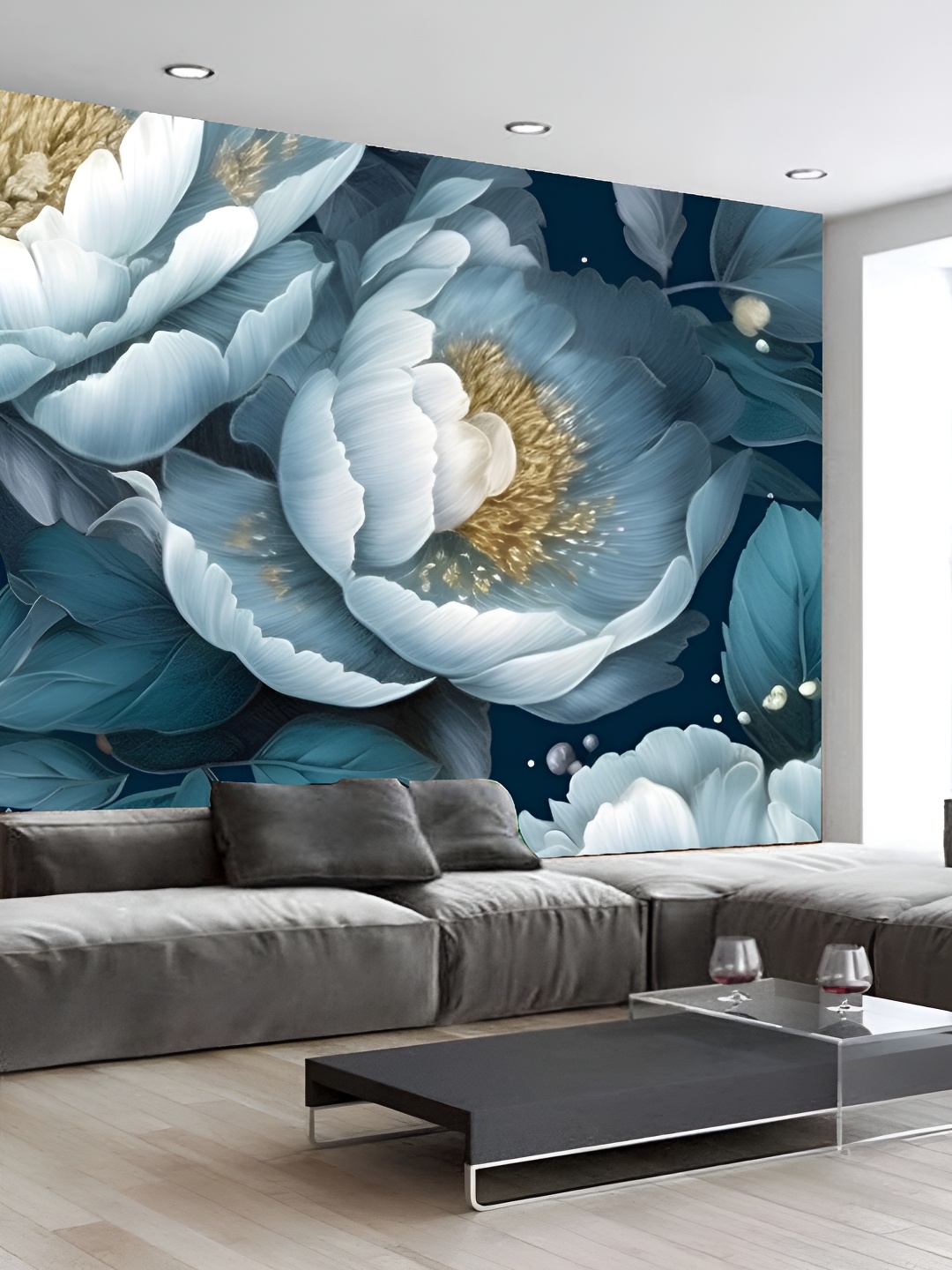 

Aura Blue & White 3D Printed Self Adhesive Wall Sticker