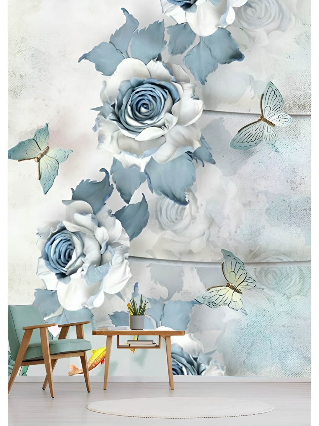 

Aura White & Grey Floral Printed Self Adhesive Wall Sicker