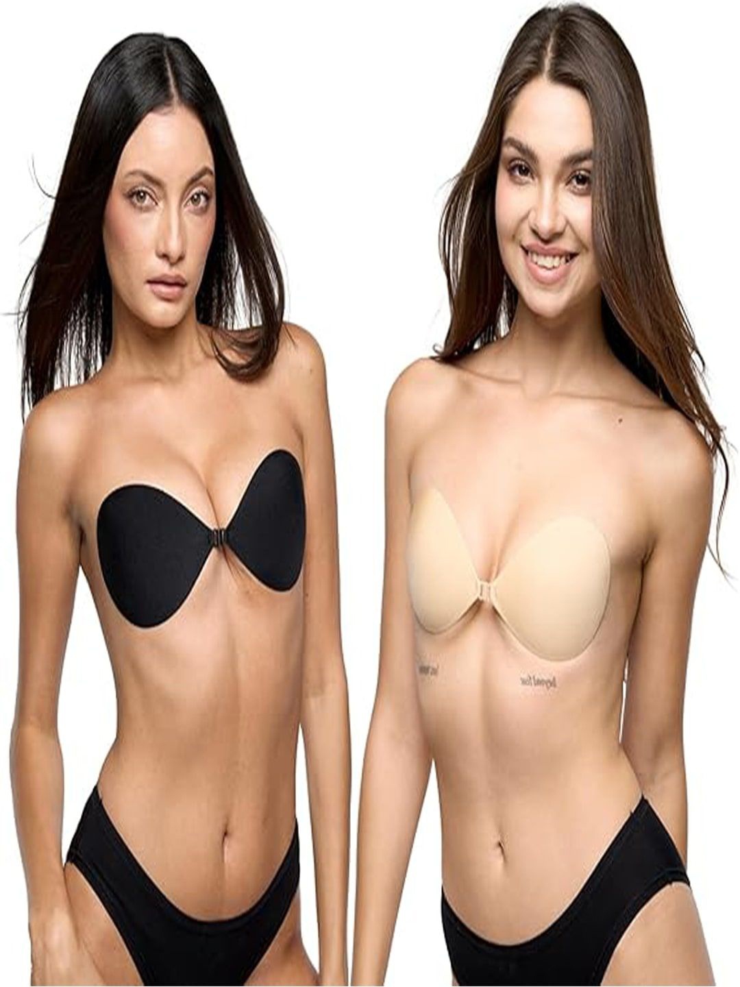 

Xivir Set of 2 All Day Comfort Stick-On Lingerie accessories, Black
