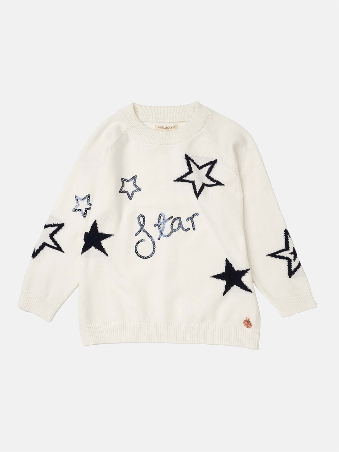 

Angel & Rocket Girls Cable Knit Pullover, Off white
