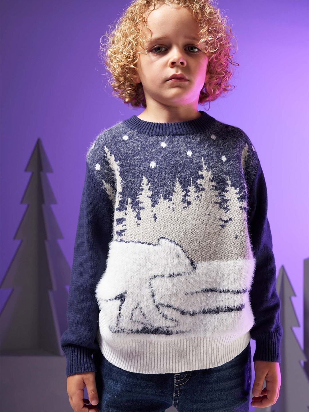 

Angel & Rocket Boys Printed Pullover, Blue