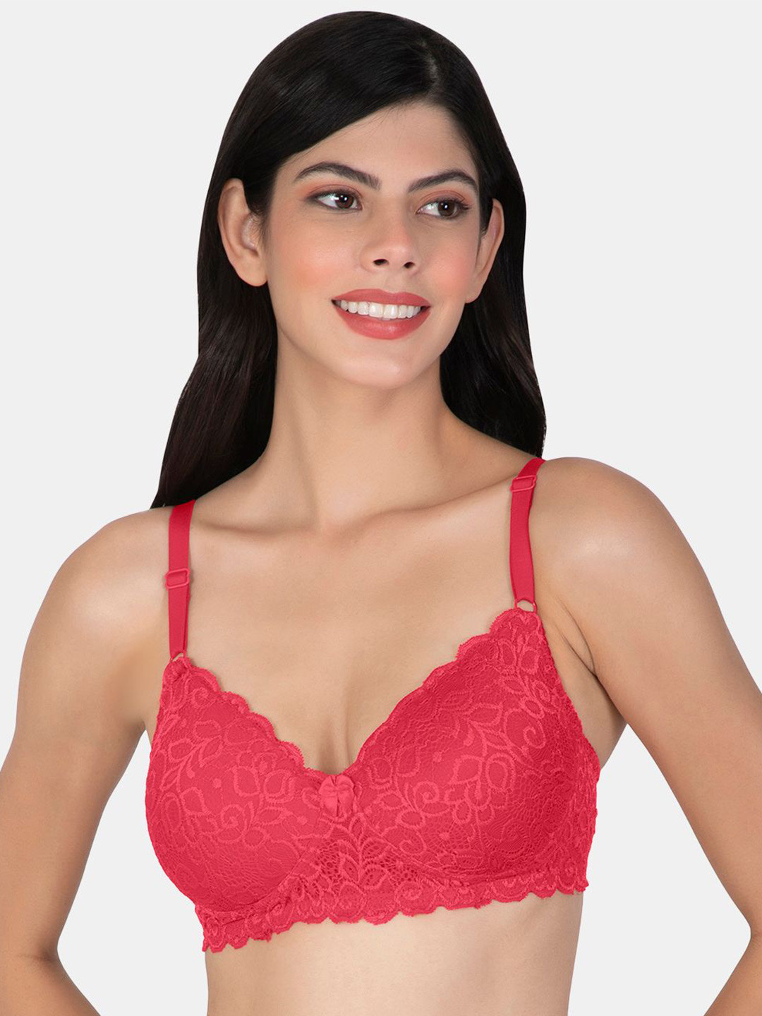 

Tweens Floral Bra Full Coverage Lightly Padded, Coral