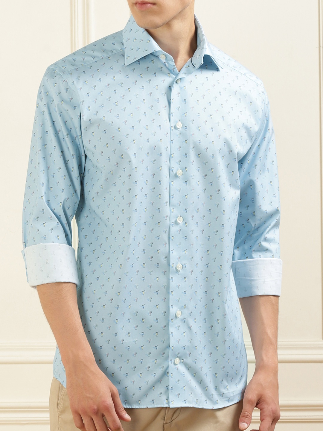 

Eton Conversational Printed Cotton Casual Shirt, Blue