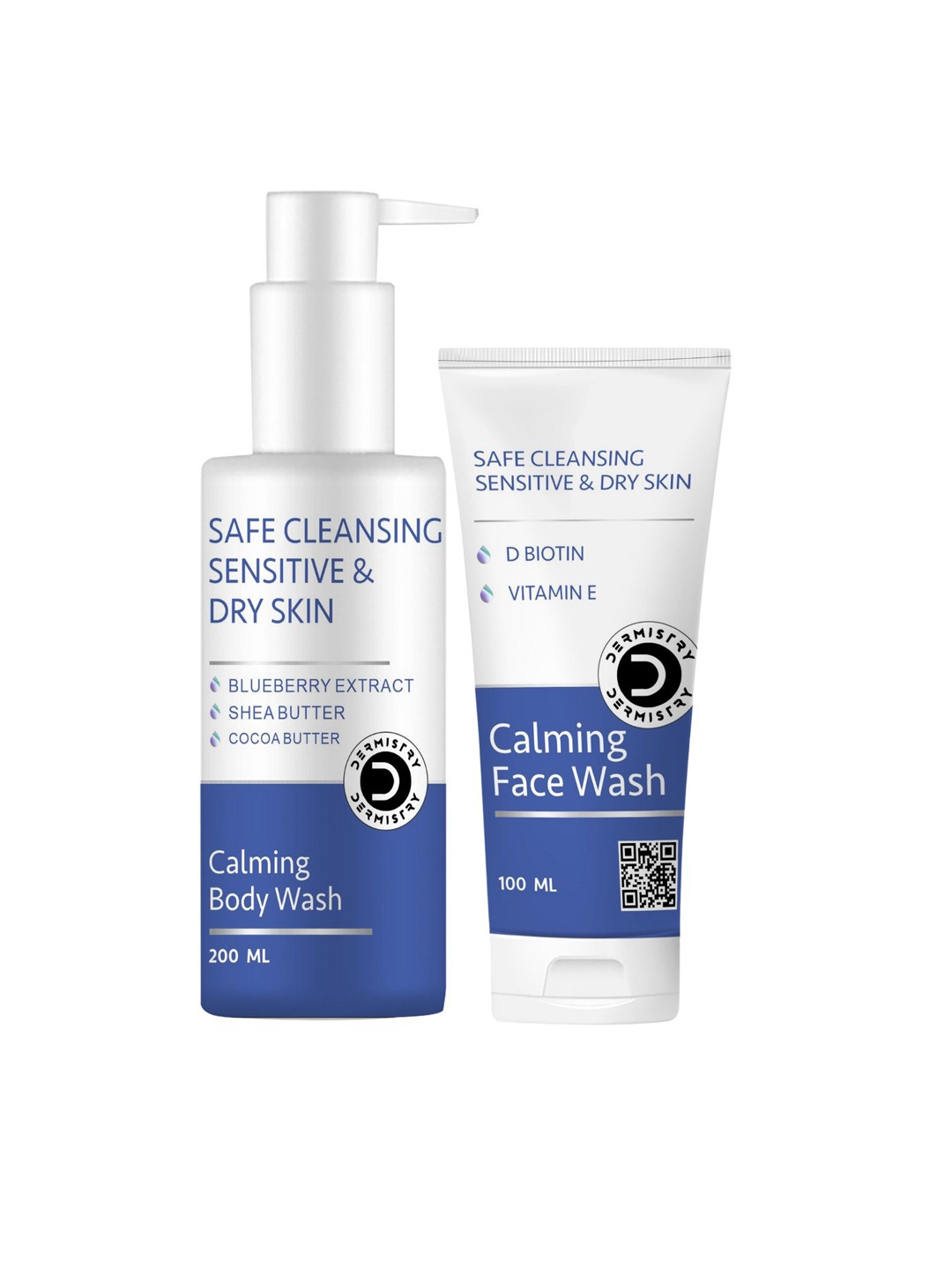 

Vigini Dermistry Calming Body Wash 200ml & Calming Face Wash - 100ml, Blue