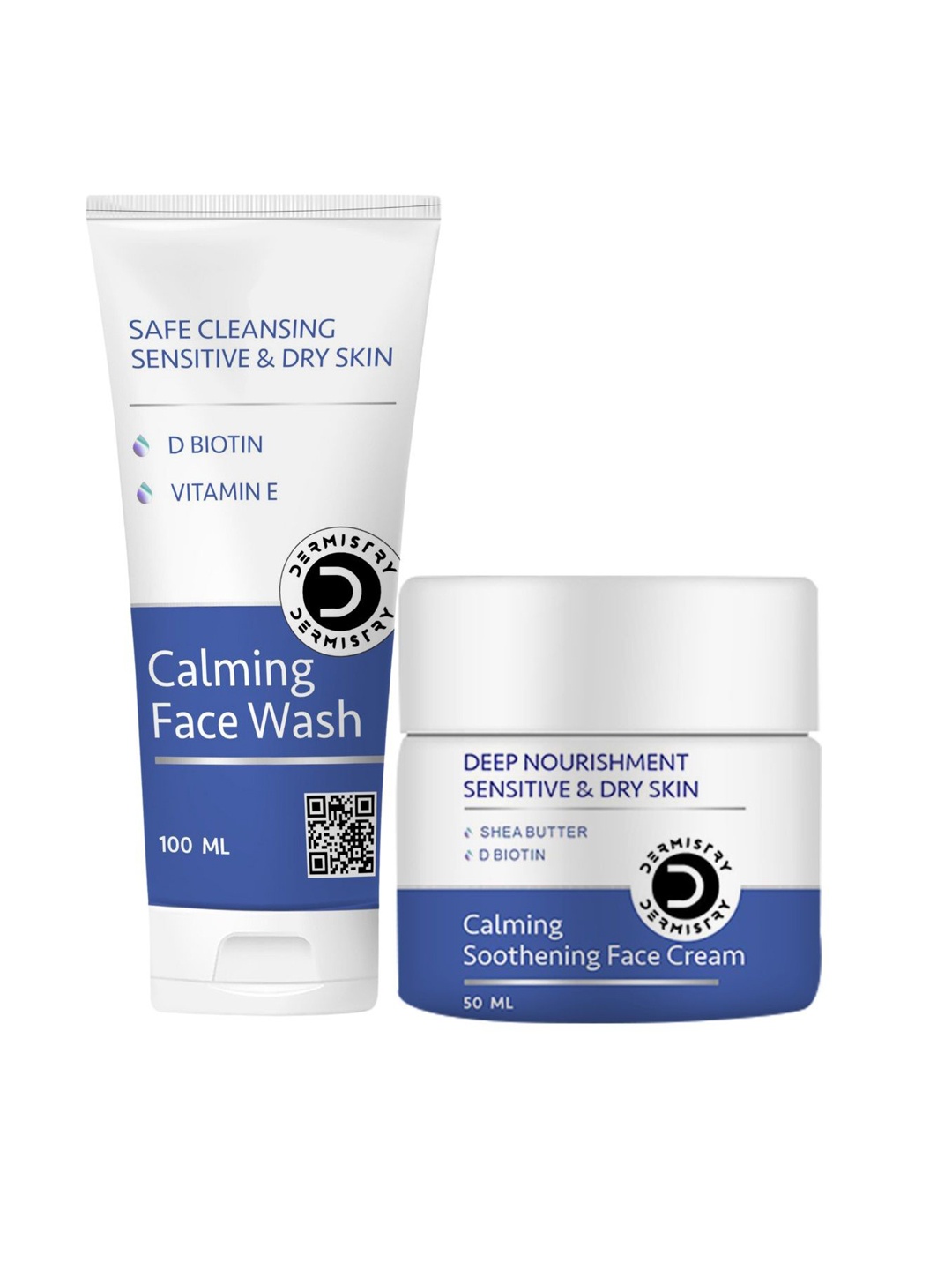 

Vigini Dermistry Calming Face Wash 100ml & Calming Soothening Face Cream 50ml, White