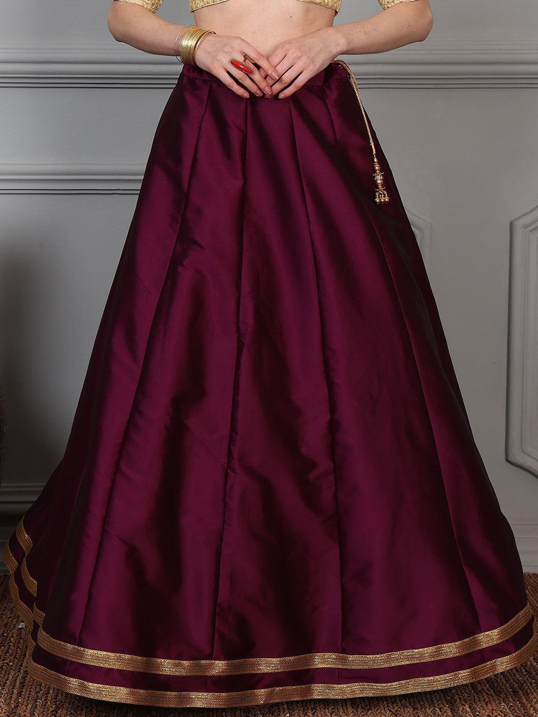

Ethnovog A-Line Flared Maxi Skirt, Purple
