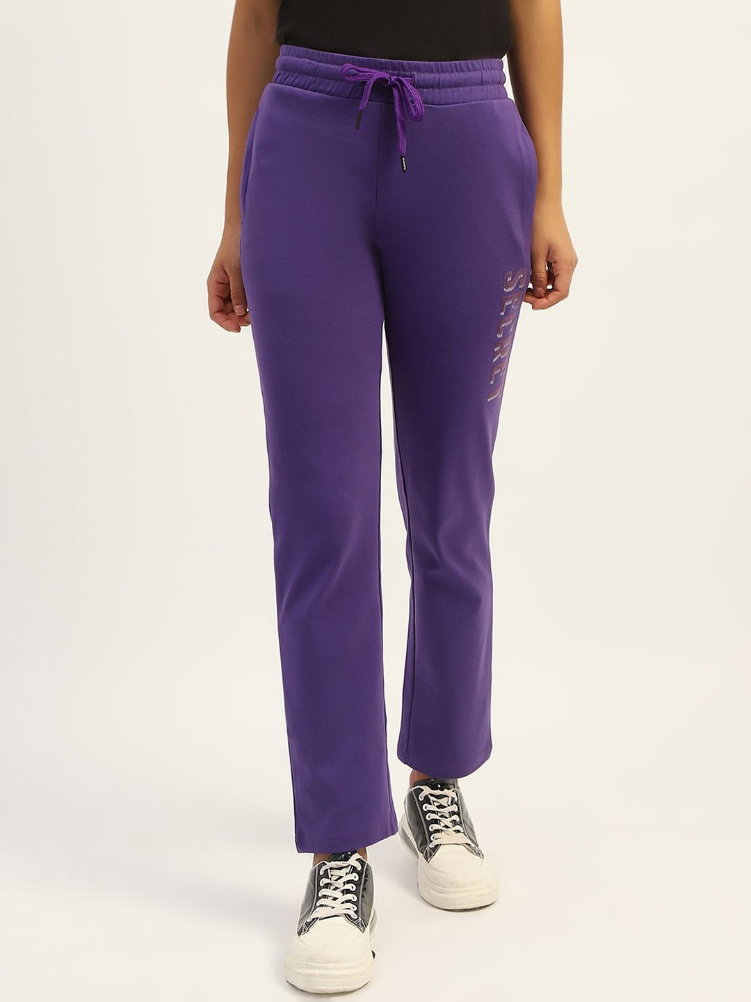 

MADAME M SECRET Women Mid Rise Track Pants, Purple