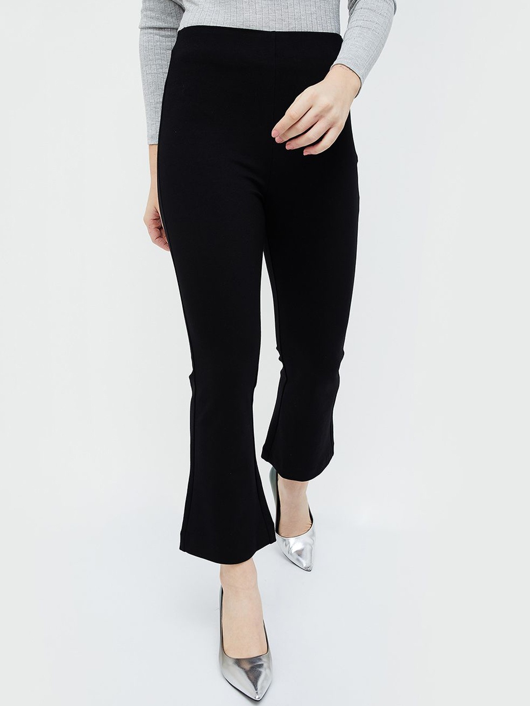 

CODE by Lifestyle Women Regular Fit Bootcut Trousers, Black