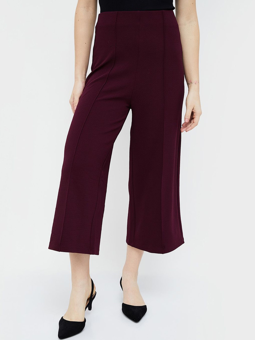 

CODE by Lifestyle Women Mid-Rise Culottes Trousers, Red