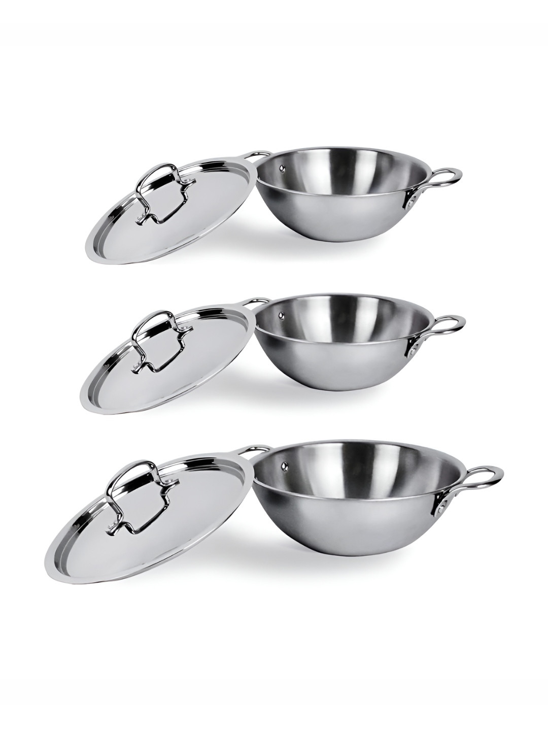 

USHA SHRIRAM 3 Pieces Stainless Steel Kadai