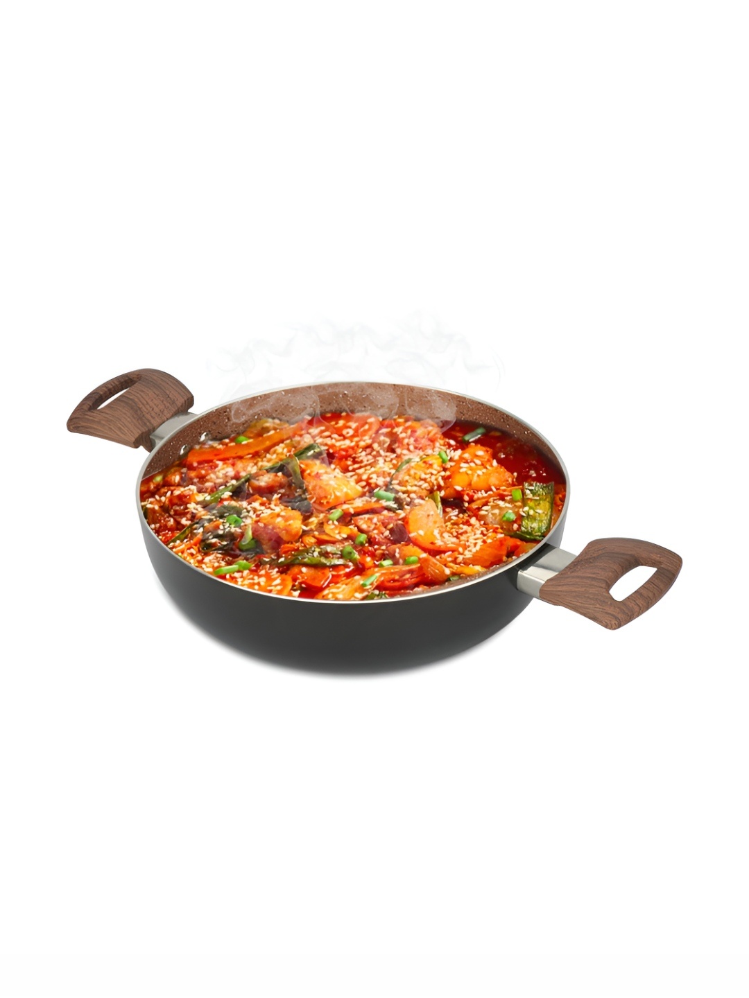 

USHA SHRIRAM Non Stick Aluminium Kadai With Lid - 3.6 L, Black