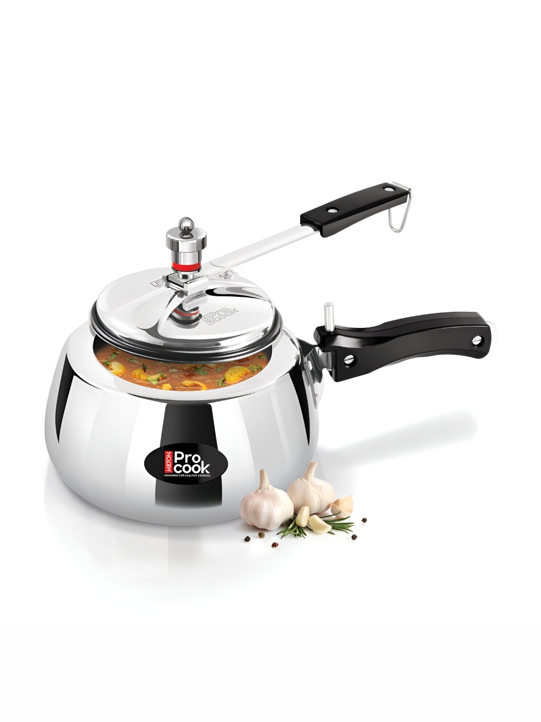 

Milton Pro Cook Aluminium Induction Curve Pressure Cooker With Inner Lid 3L, Silver