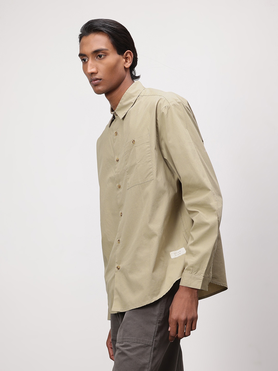 

ether 365 Essentials Men Opaque Casual Shirt, Khaki