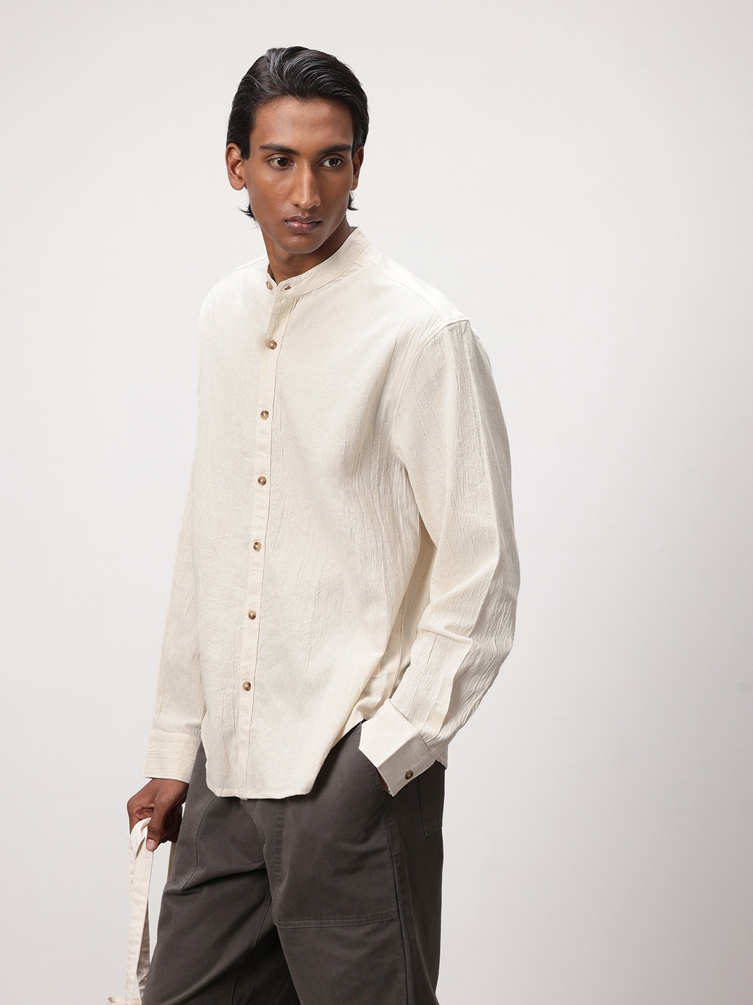 

ether Pure Cotton Casual Shirt, Off white