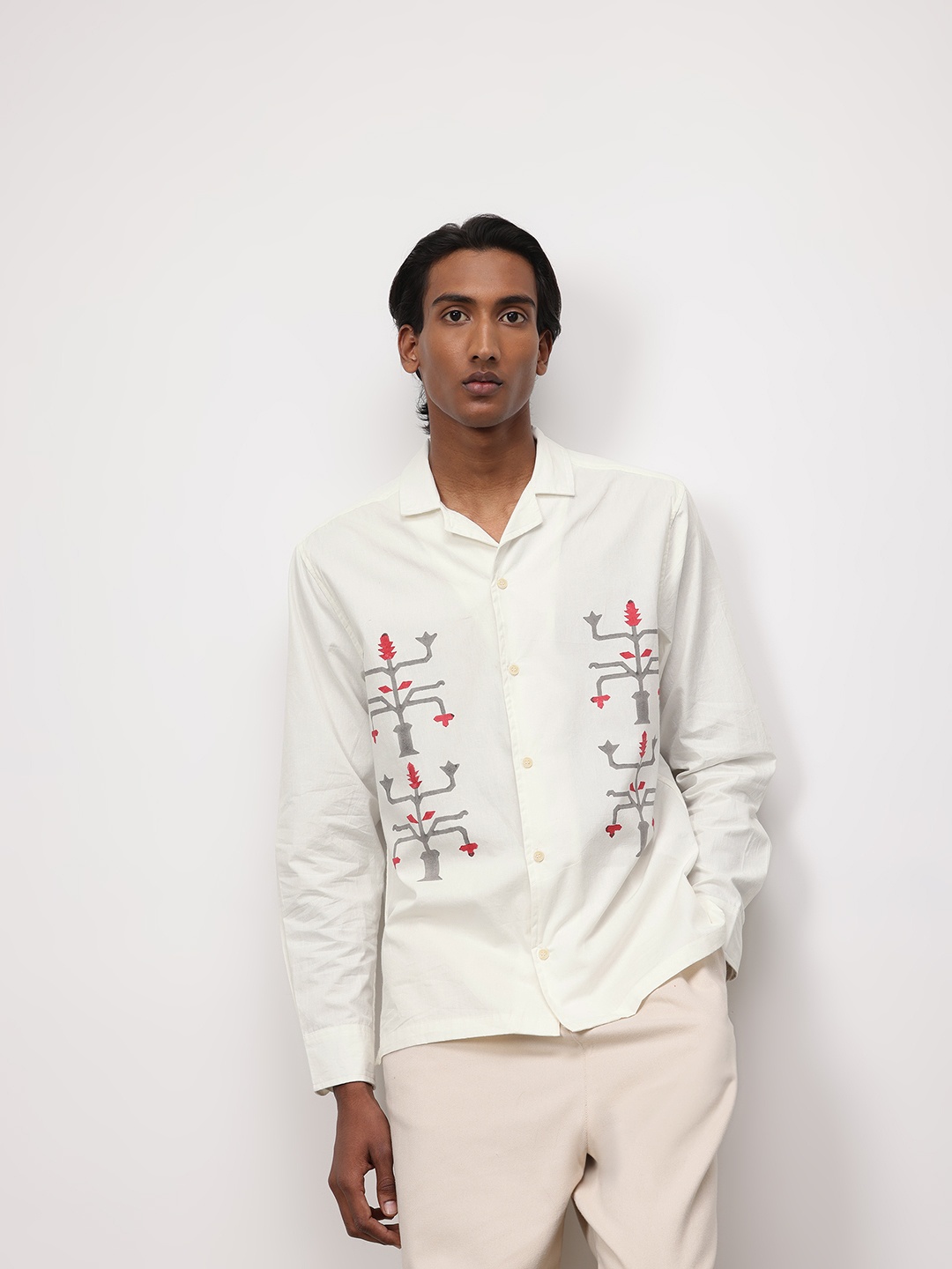 

ether Abstract Printed Casual Shirt, Off white