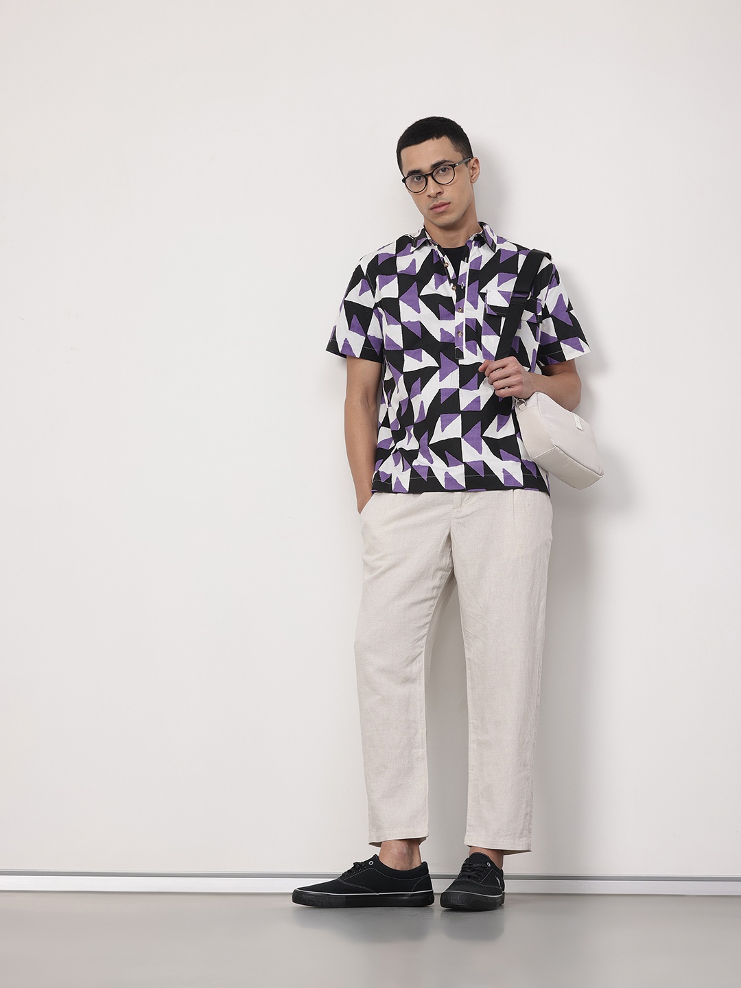 

ether Artisan Pure Cotton Hand Block Printed Relaxed Fit Casual Shirt, Multi