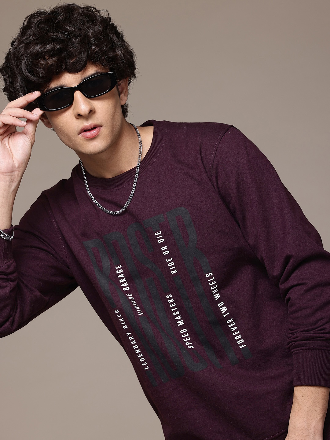 

Roadster The Lifestyle Co Brand Logo Print Sweatshirt, Purple